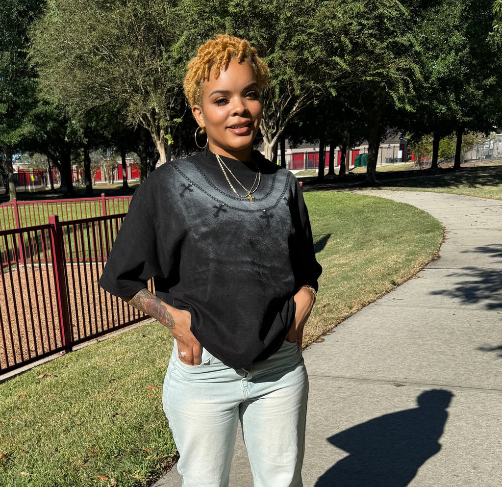 “Cross” oversized tee